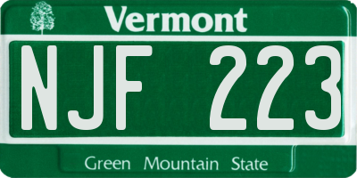 VT license plate NJF223