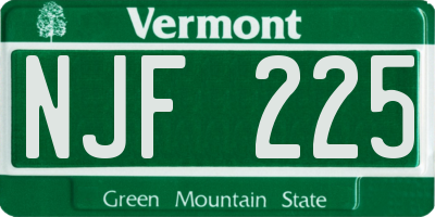 VT license plate NJF225