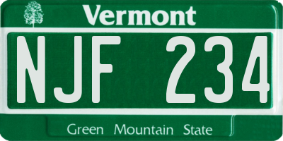 VT license plate NJF234