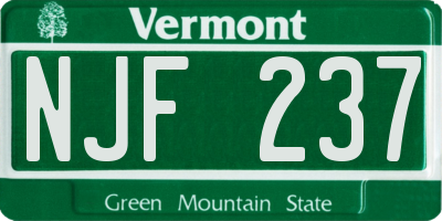 VT license plate NJF237
