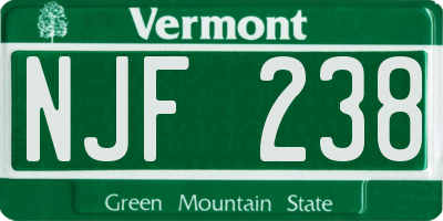 VT license plate NJF238