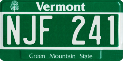 VT license plate NJF241