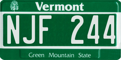 VT license plate NJF244