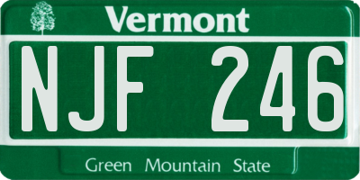 VT license plate NJF246