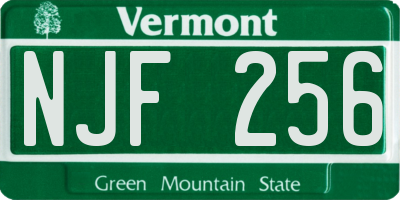 VT license plate NJF256