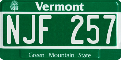 VT license plate NJF257