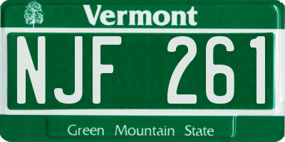 VT license plate NJF261