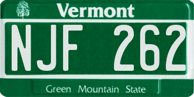 VT license plate NJF262