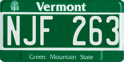 VT license plate NJF263