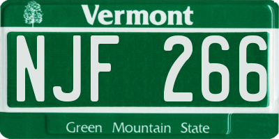 VT license plate NJF266