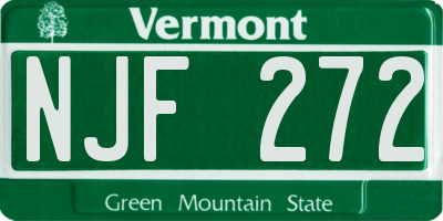 VT license plate NJF272