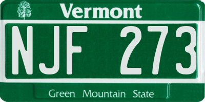 VT license plate NJF273