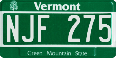 VT license plate NJF275