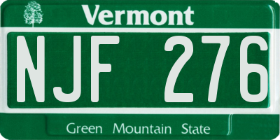 VT license plate NJF276