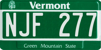VT license plate NJF277