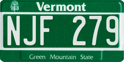 VT license plate NJF279