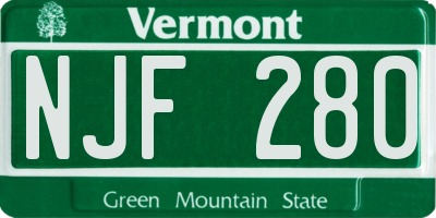 VT license plate NJF280