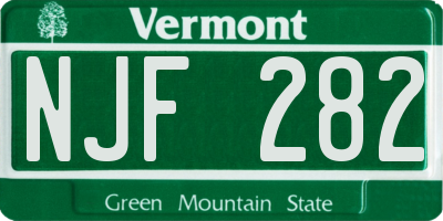 VT license plate NJF282
