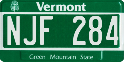 VT license plate NJF284
