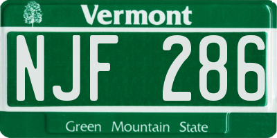 VT license plate NJF286