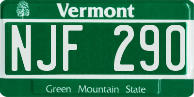 VT license plate NJF290