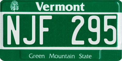 VT license plate NJF295