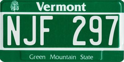 VT license plate NJF297
