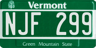 VT license plate NJF299