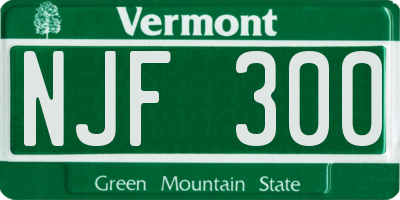 VT license plate NJF300