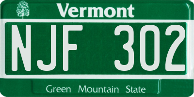 VT license plate NJF302