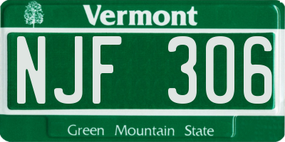 VT license plate NJF306
