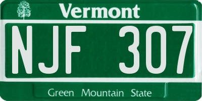 VT license plate NJF307