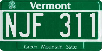 VT license plate NJF311