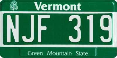 VT license plate NJF319
