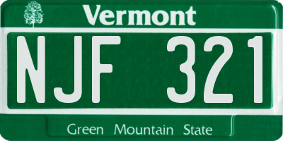VT license plate NJF321