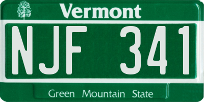 VT license plate NJF341