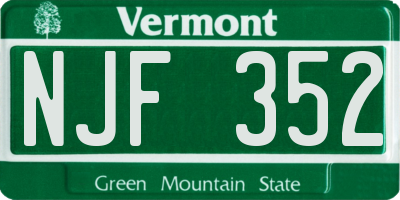 VT license plate NJF352