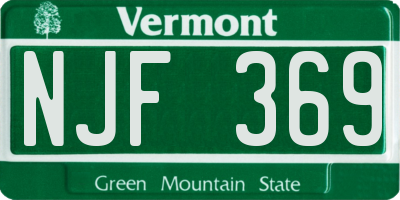 VT license plate NJF369