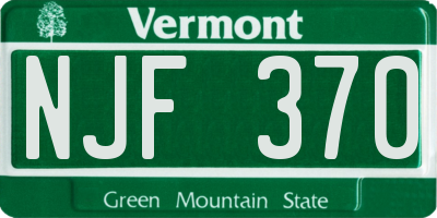 VT license plate NJF370