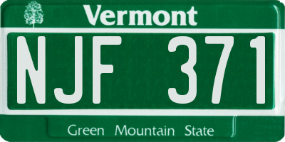 VT license plate NJF371
