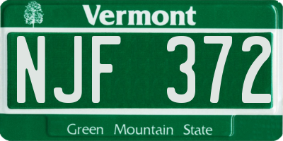 VT license plate NJF372