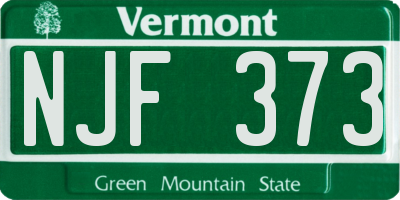 VT license plate NJF373