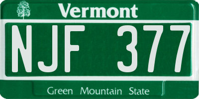 VT license plate NJF377