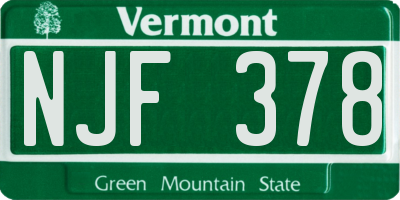 VT license plate NJF378
