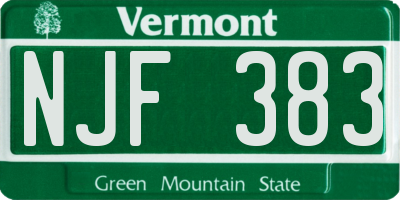 VT license plate NJF383