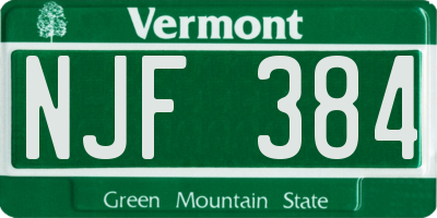 VT license plate NJF384