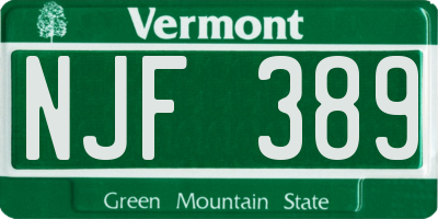 VT license plate NJF389
