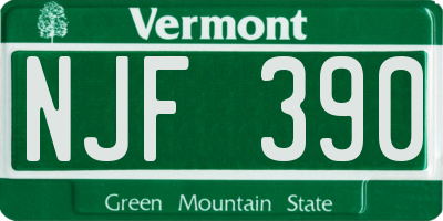 VT license plate NJF390