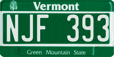 VT license plate NJF393