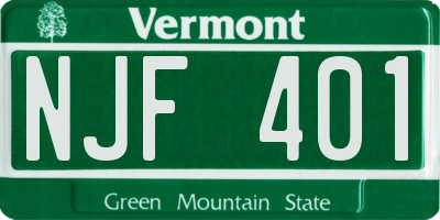 VT license plate NJF401